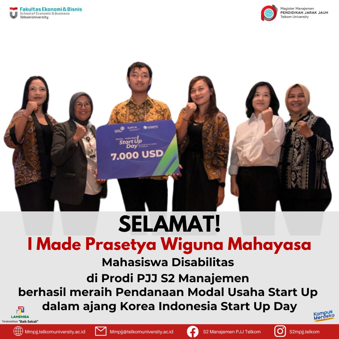 Selamat ! Mahasiswa Disabilitas di Prodi PJJ S2 Manajemen Berhasil Meraih Pendanaan Modal Usaha Start Up