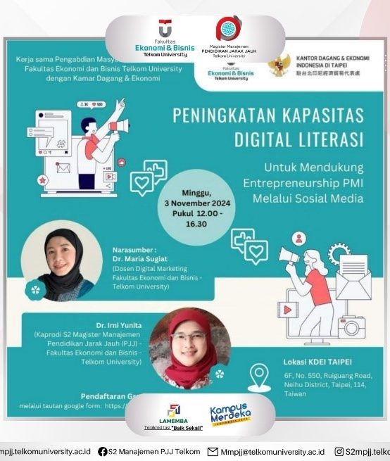 Kerja Sama Pengabdian Masyarakat Internasional Fakultas Ekonomi dan Bisnis Telkom University dengan Kamar Dagang & Ekonomi Indonesia
